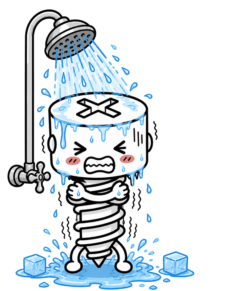 Screw It water heater mascot