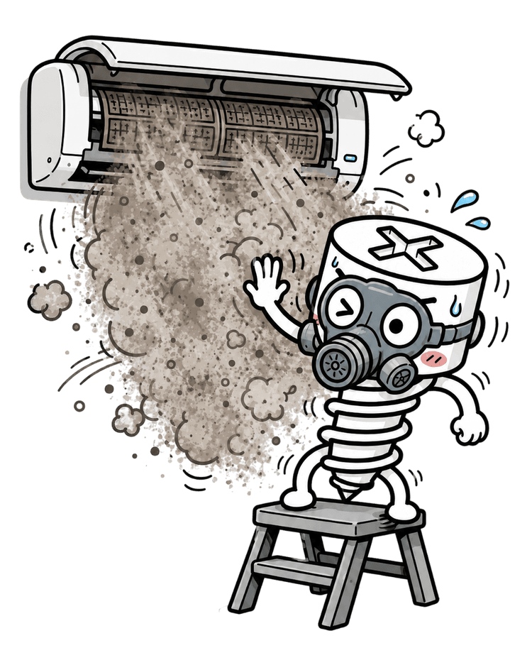 Screw It AC cleaning mascot